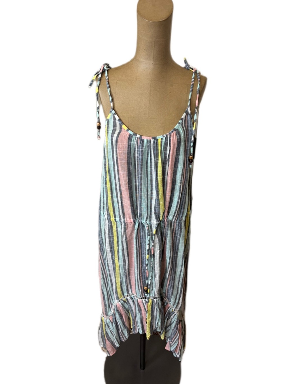 Blue Island Stripped Cotton Tank Dress Size Large